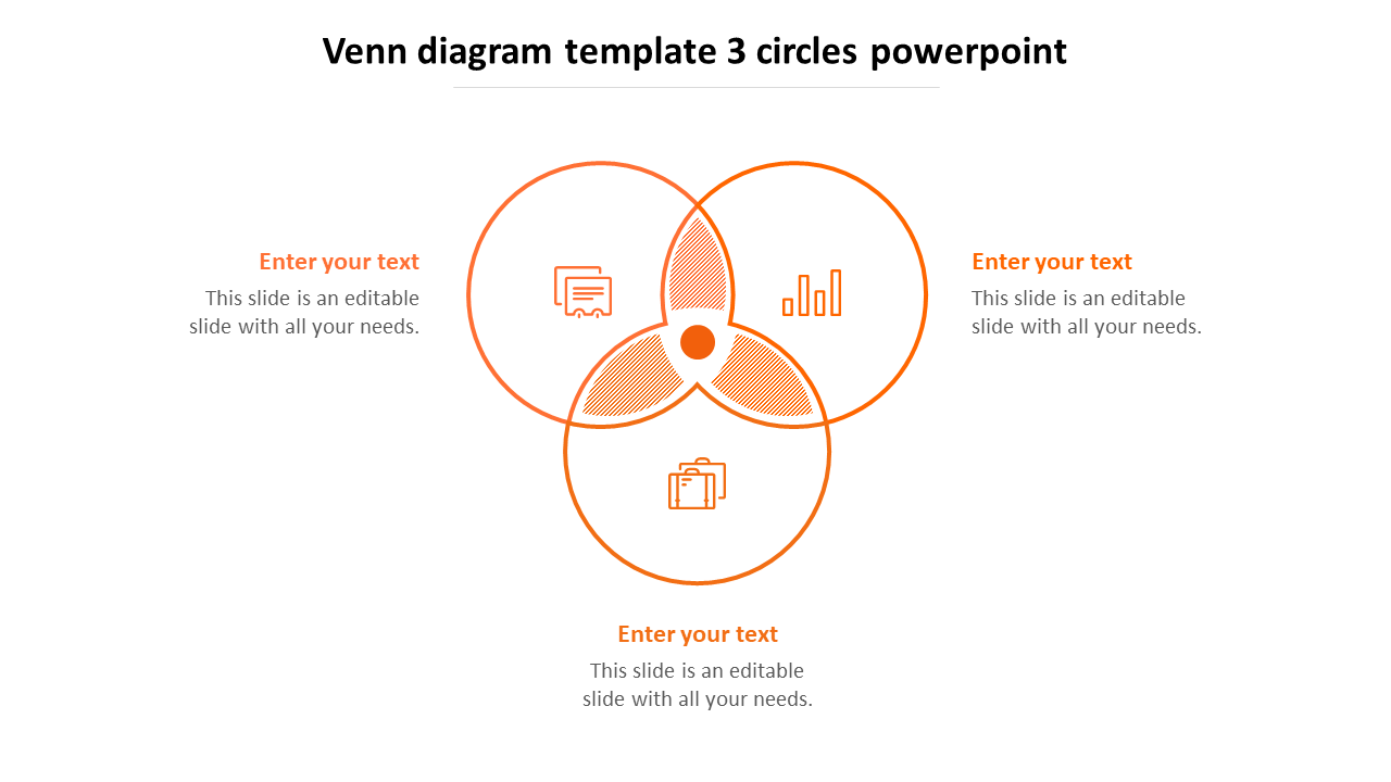 venn diagram template 3 circles powerpoint-orange